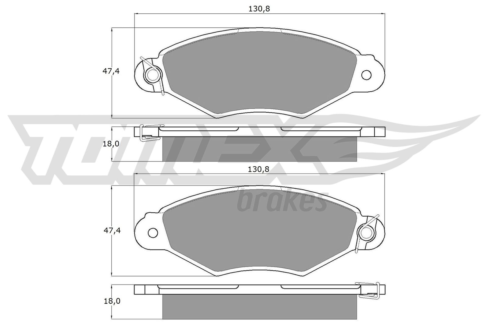 Sada brzdových platničiek kotúčovej brzdy TOMEX Brakes